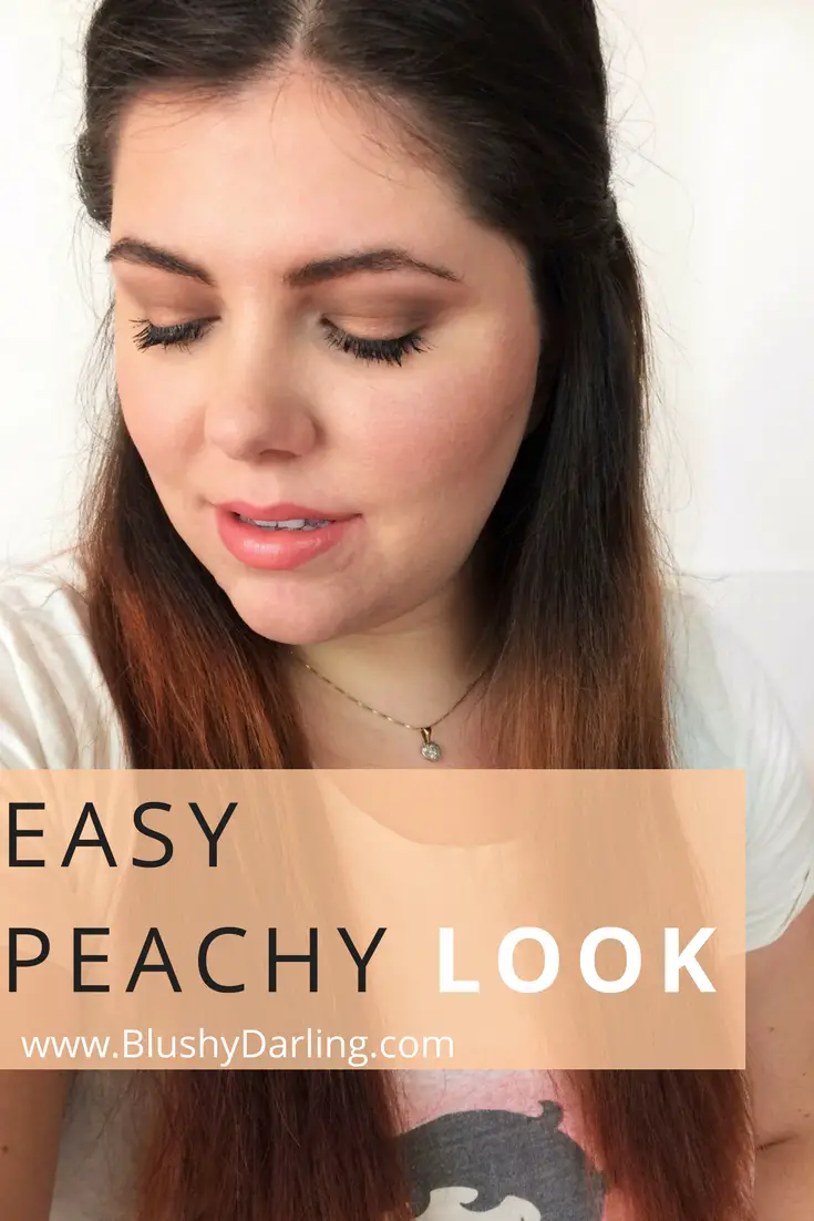 Fresh spring makeup using peach eyeshadow. Easy monochromatic look