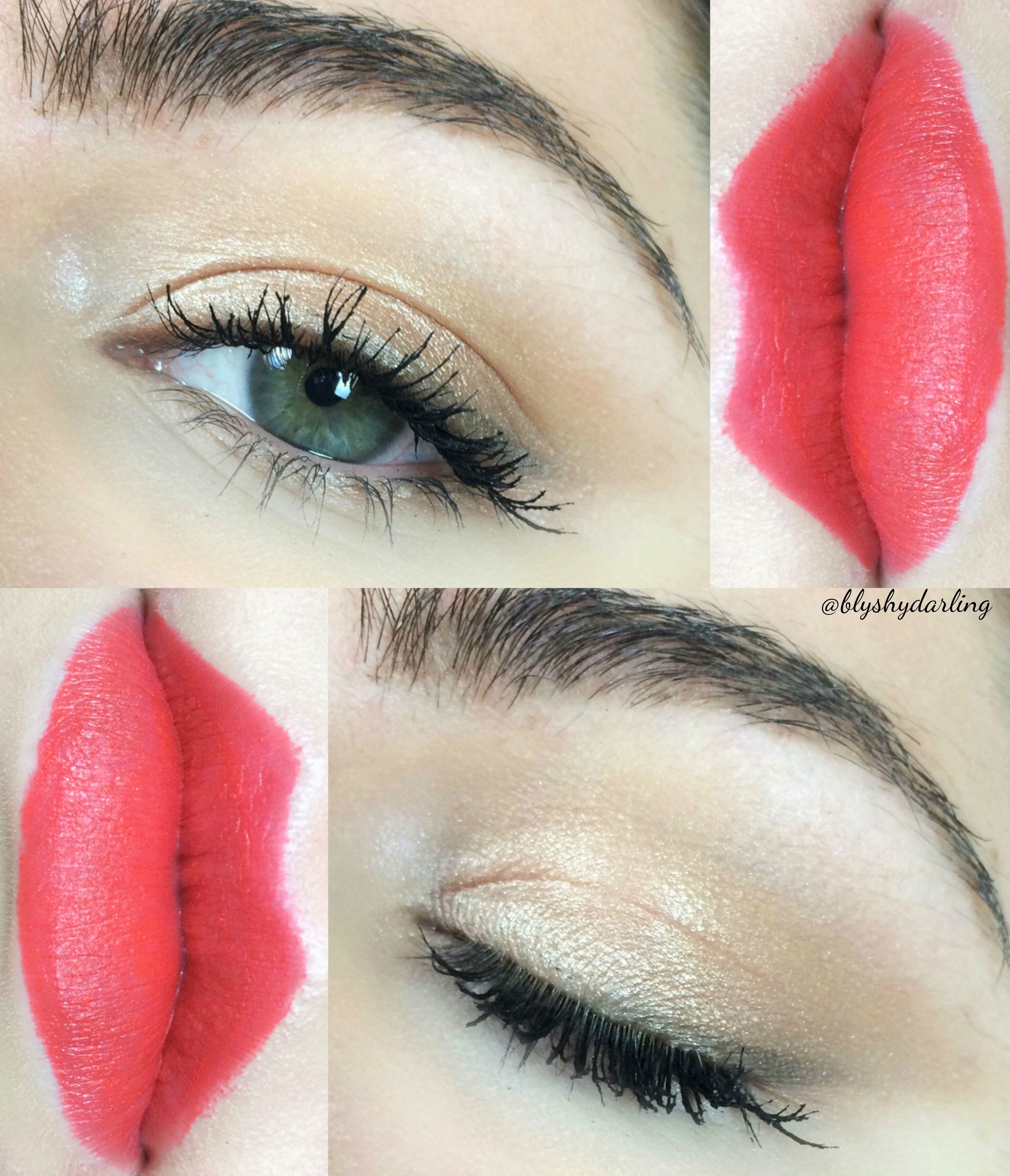 Soft Golden eyes and coral lips #spring #makeup #gigihadid #inspired #look