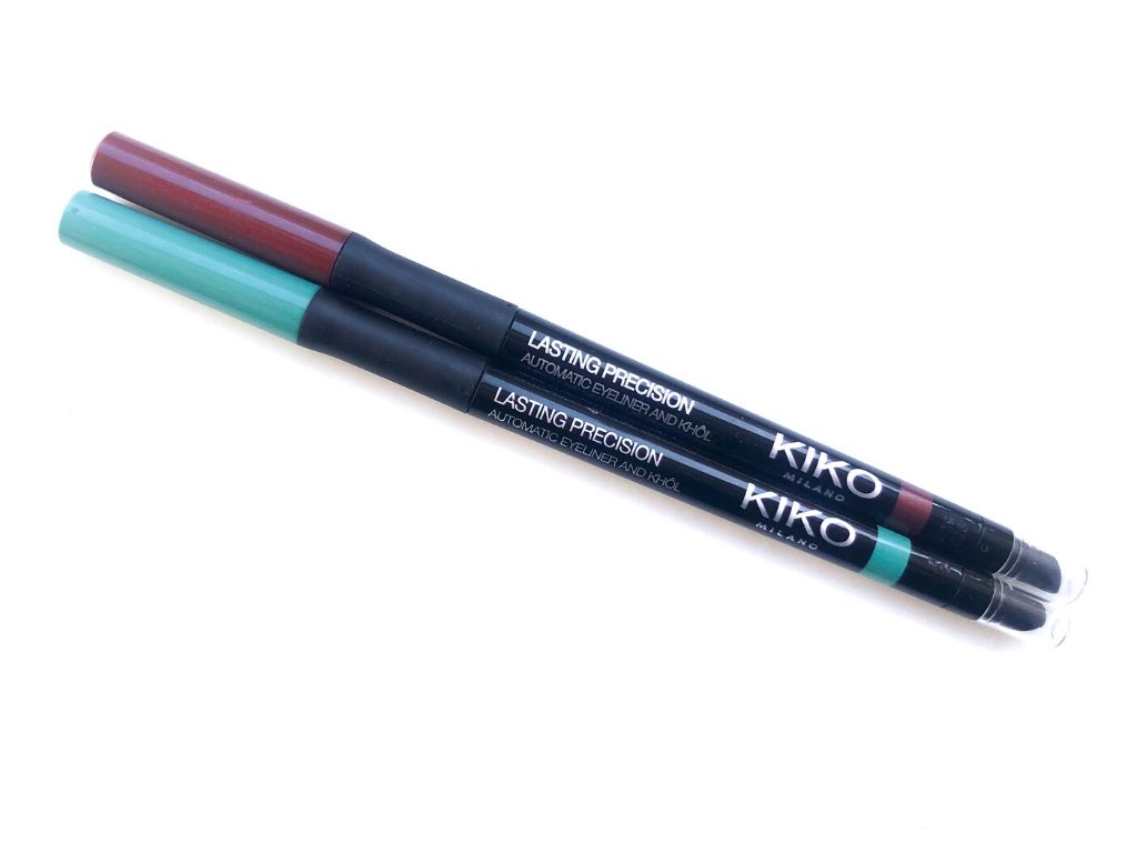 Kiko 04 Spicy Burgundy, 09 Mint Lasting Precision Automatic Eyeliner And Khol | Review